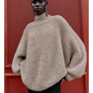 Zara very beautiful and sold out Cozy tan Women's Sweater. NWT